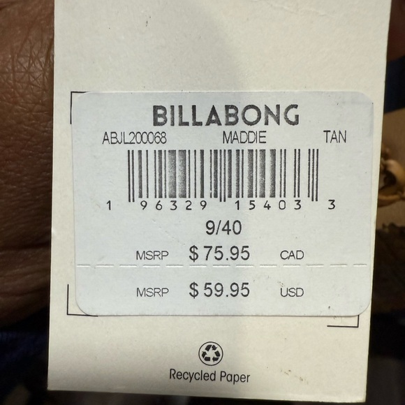 Billabong Women's Tan Woven Slide Sandals 40/9 - Picture 5 of 5